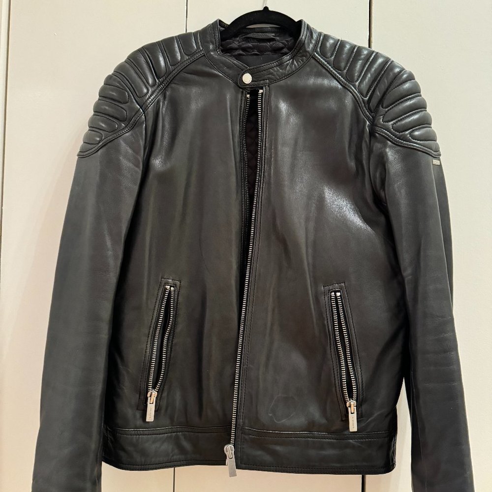 Mens Superdry Leather Jacket Size M